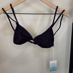 Andie Swim The Cannes Bikini Top Black NWT